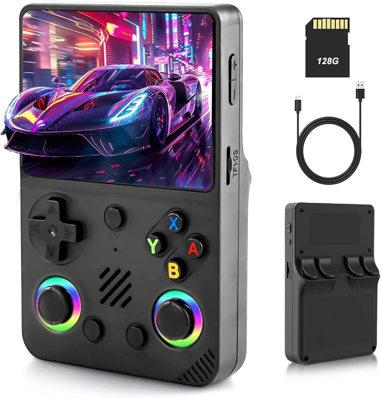 RG36 Pro Portable Game Console, 3.5 Inch IPS Screen, 128 GB Memory, Over 22,000+ Classic Games, Retro Console Open Source System with 3000 mAh Battery