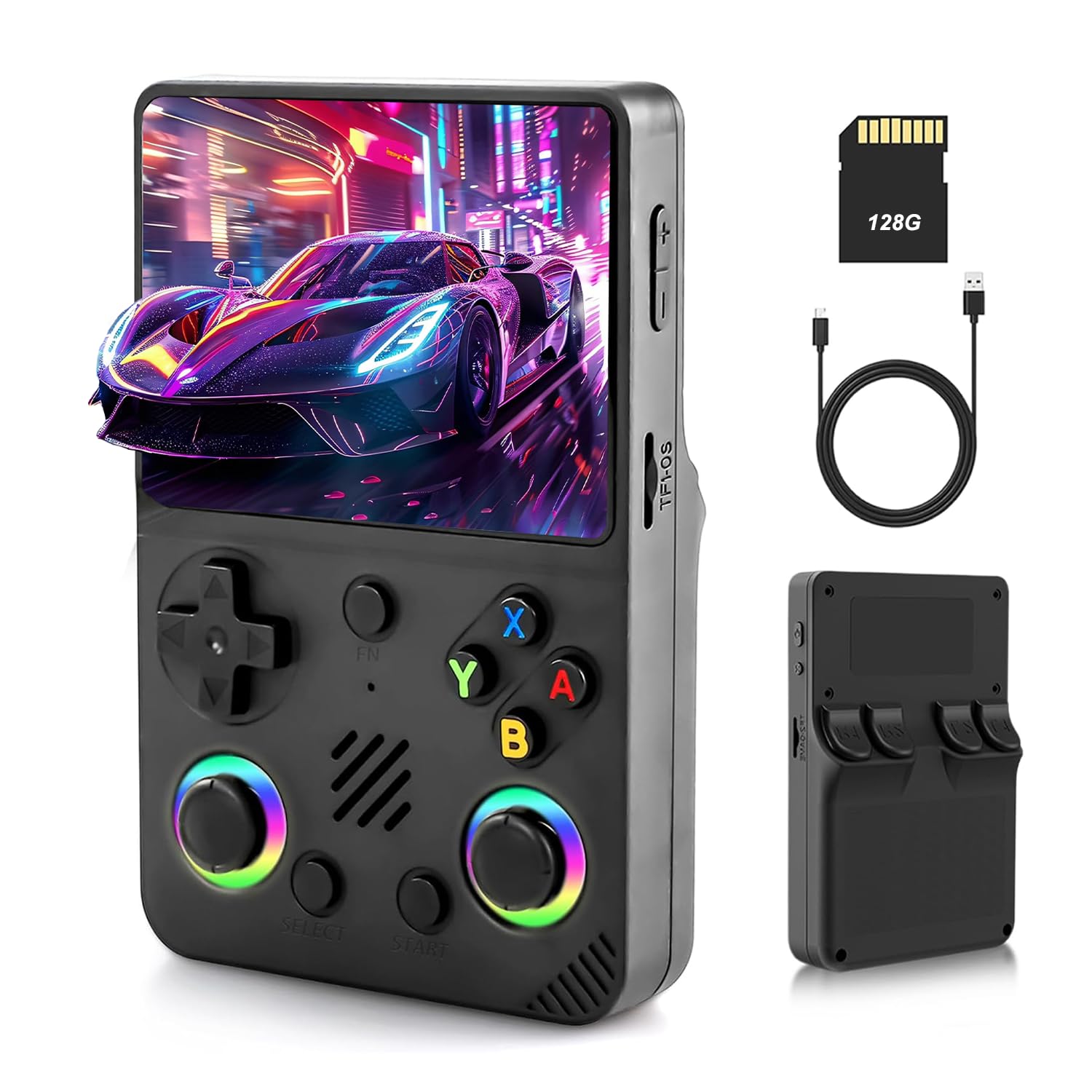 RG36 Pro Portable Game Console, 3.5 Inch IPS Screen, 128 GB Memory, Over 22,000+ Classic Games, Retro Console Open Source System with 3000 mAh Battery