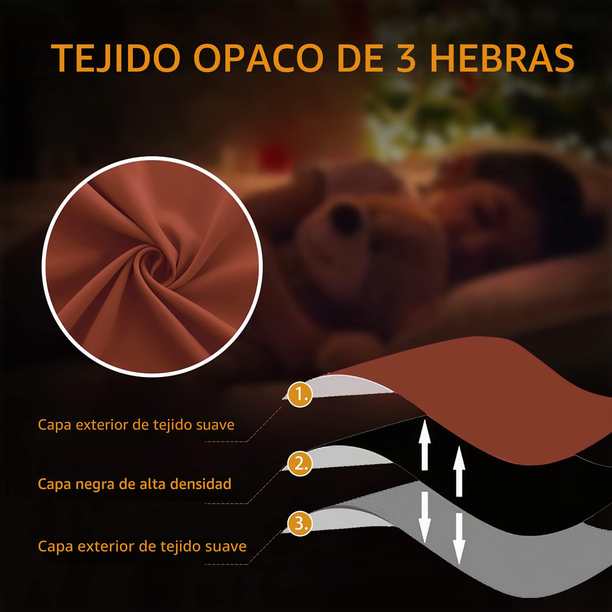 KOUFALL Cortinas naranjas de 84 pulgadas de largo para dormitorio, juego de 2 paneles con ojales para oscurecer la habitación, cortinas opacas para sala de estar, hogar, oficina, decoración de 42 x 84