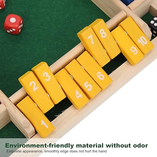 Miniatura 3 de Shut The Box Game, Wooden Dice Board Game, 2-4 Player Family Wooden Board Table Math Games with 8 Dices for Classroom Home Party