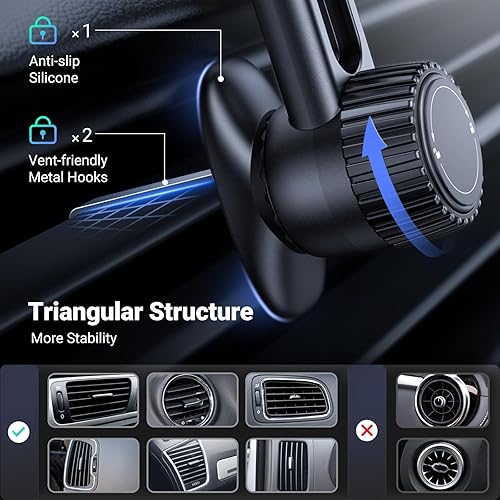 Miniatura 2 de UGREEN Soporte magnético para teléfono para automóvil compatible con Magsafe, no bloquea la ventilación de aire, soporte magnético para teléfono