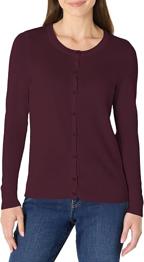 Amazon Essentials Women's Lightweight Crewneck Cardigan Sweater (Available in Plus Size)
