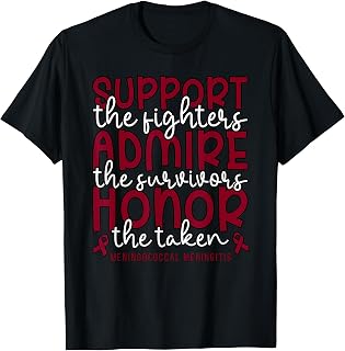 Burgundy Meningococcal Meningitis Awareness T-Shirt