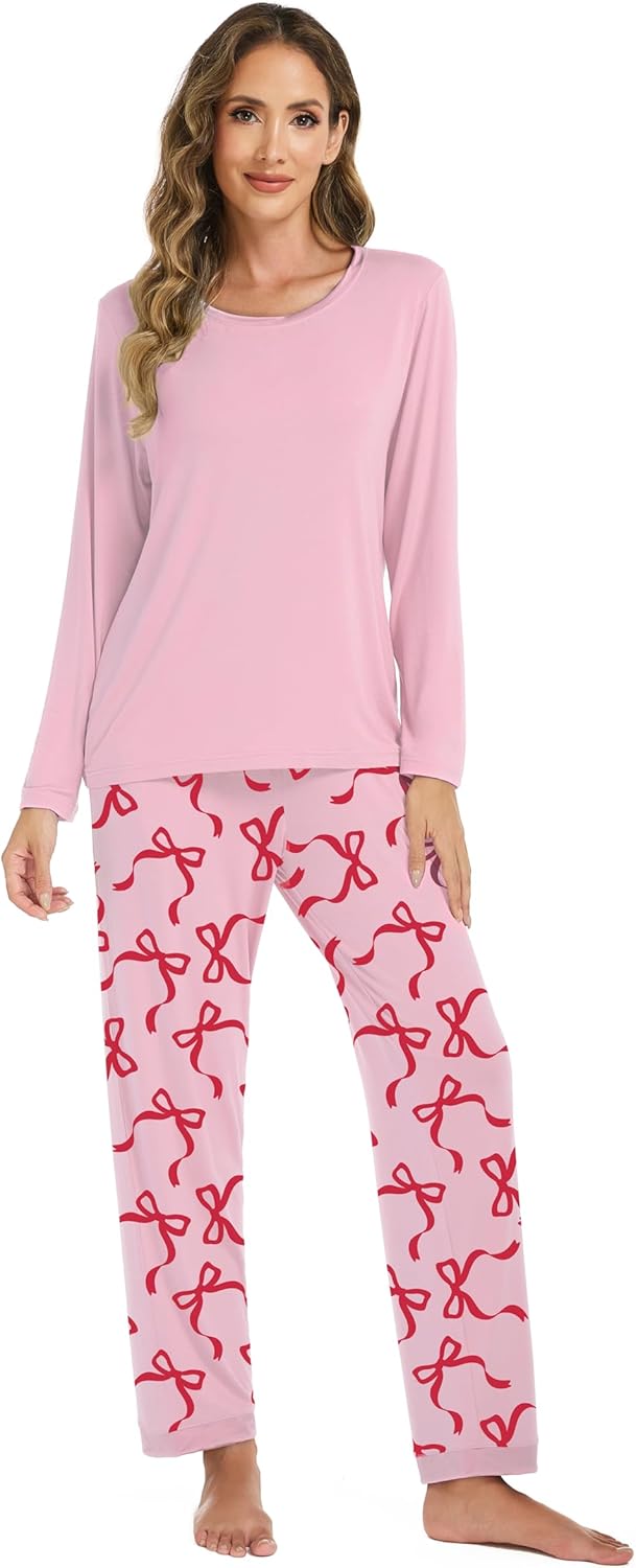 LUBOT Bamboo Viscose 2026 New Women's Pajama Sets Cooling Lightweight Soft Long Sleeve PJs Wicking Sleepwear Comfy S-XXL - Image 5