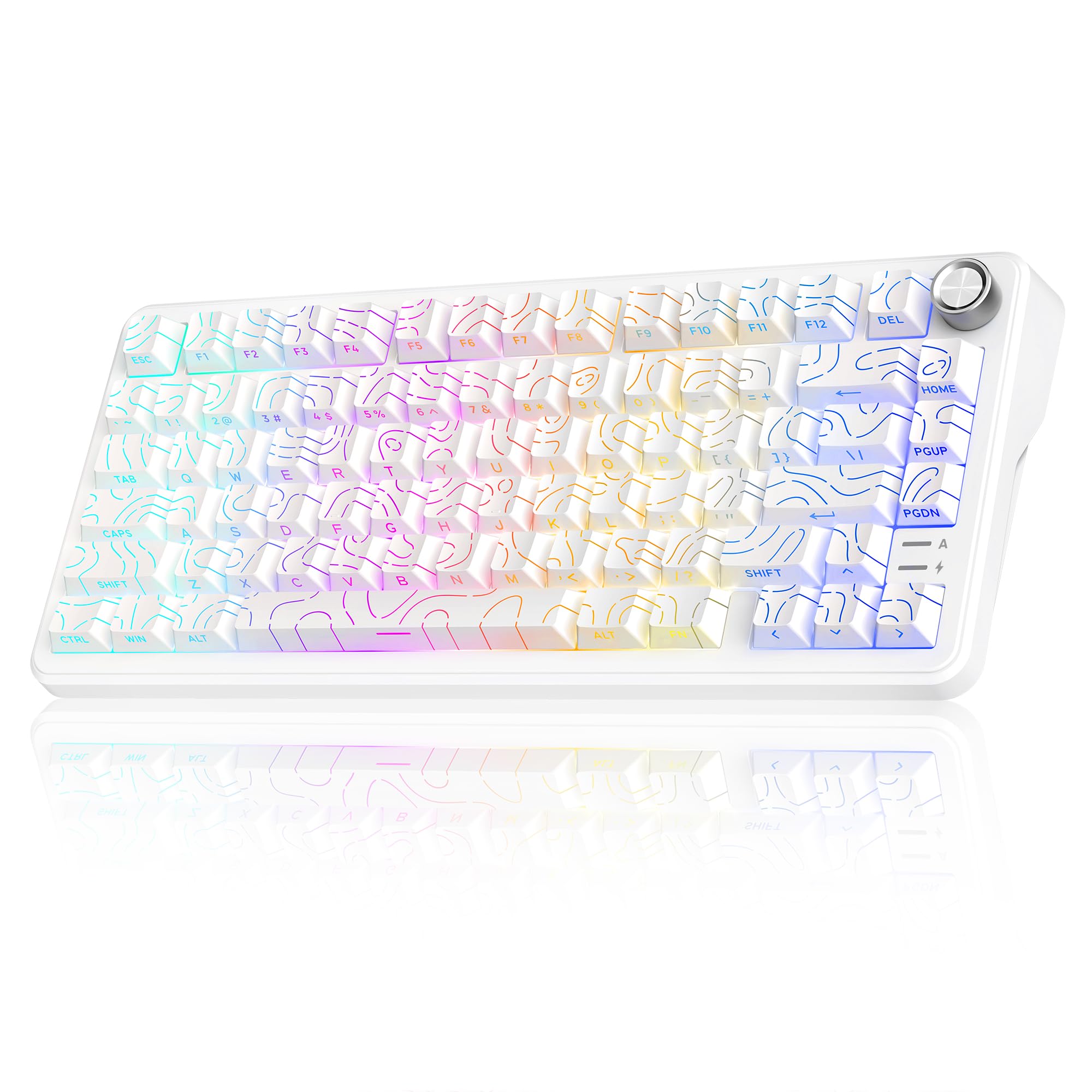 RedThunder K75 Tastiera meccanica da gioco, QWERTY (contorno bianco)