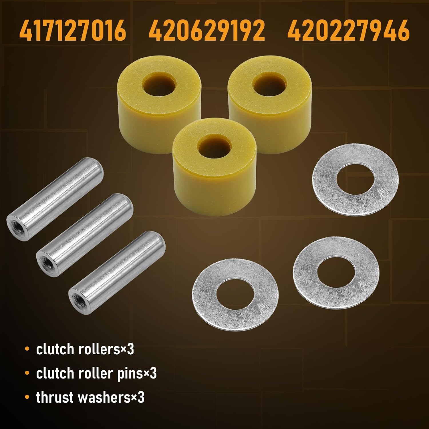 417127016 420629192 420227946 Clutch Roller Kit for Can‑Am Maverick X3 & Roller Pin Removal Extractor Tool Secondary Clutch Rollers for Can Am 2017 ‑ 2020