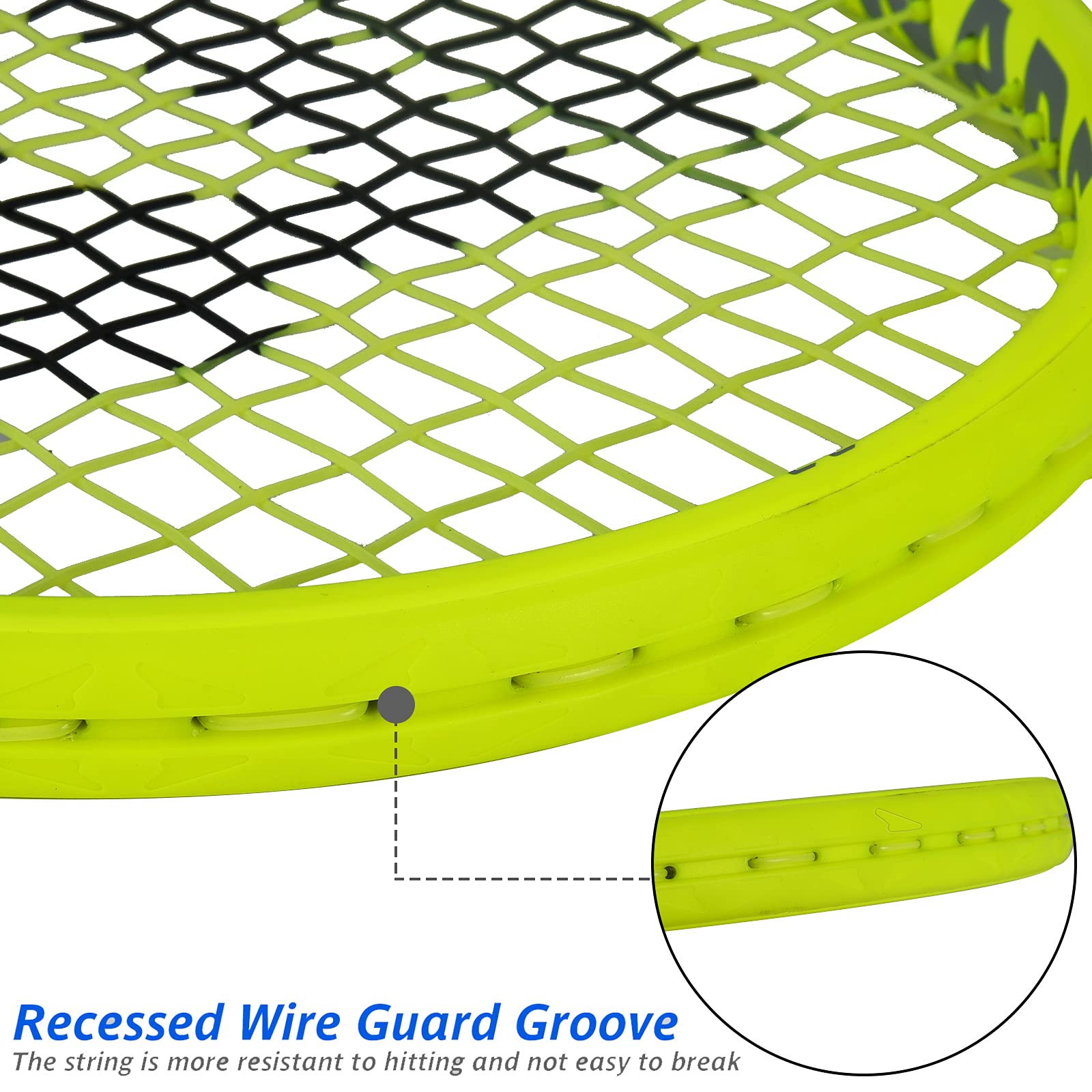 Racchetta da tennis per adulti da 27 pollici, racchetta da tennis in fibra di carbonio antiurto, leggera, pre-incordata e regrip, adatta per principianti a giocatori intermedi