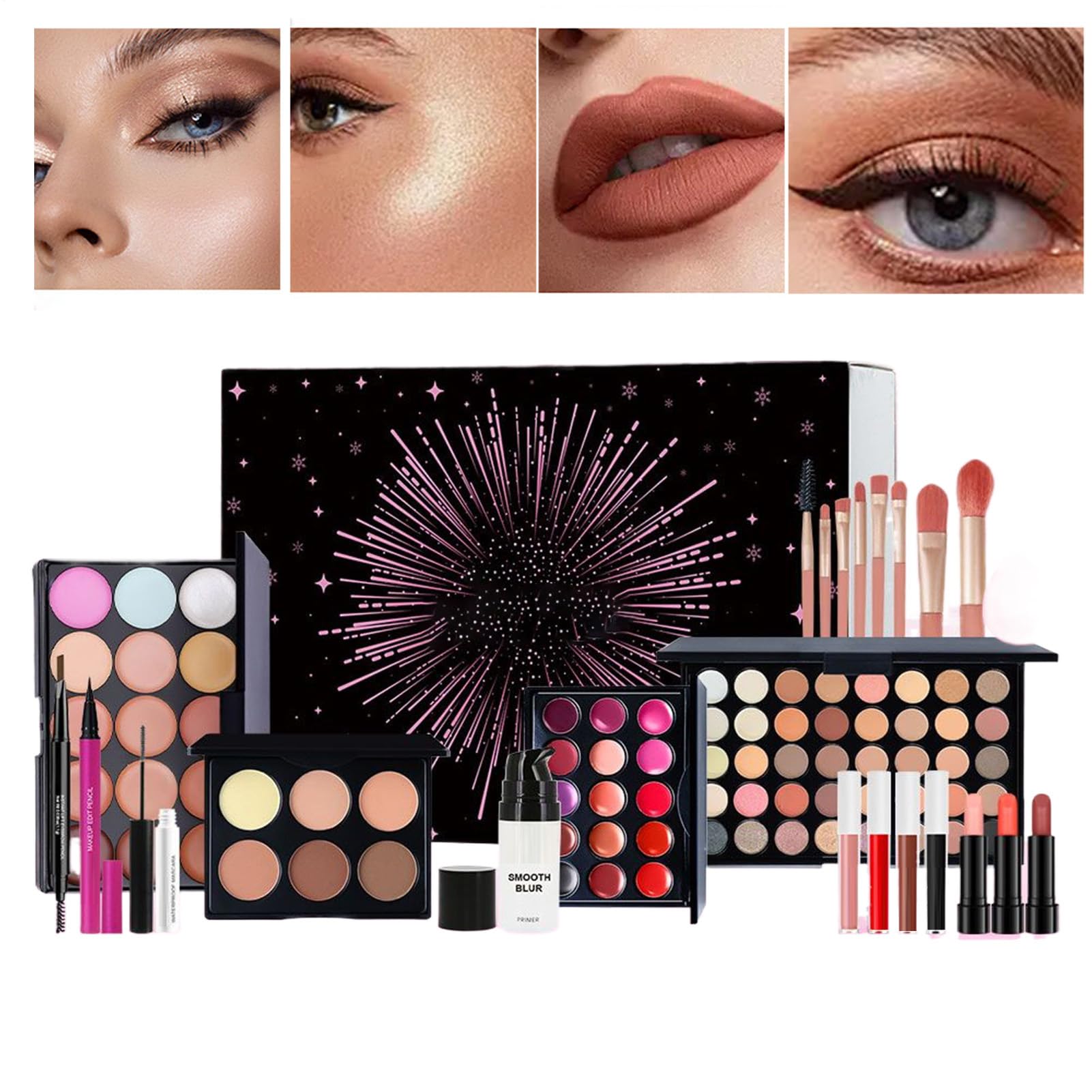 Set Di Trucco,Bellezza Palette di Ombretti Rossetto Pennello,Set Completo | di Trucco per Donne | Per Ragazze Adolescenti Principianti Compleanno Natale Moglie Festa Della Mamma Casa Salone
