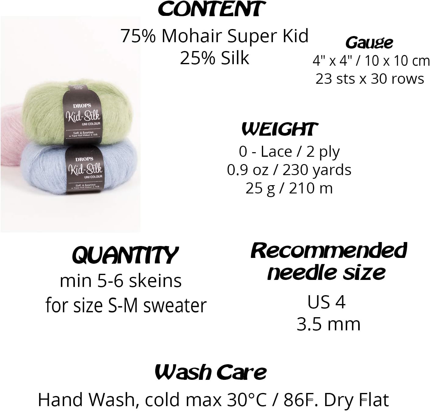 Kid-Silk Mohair and Silk Yarn, Off White - Image 4