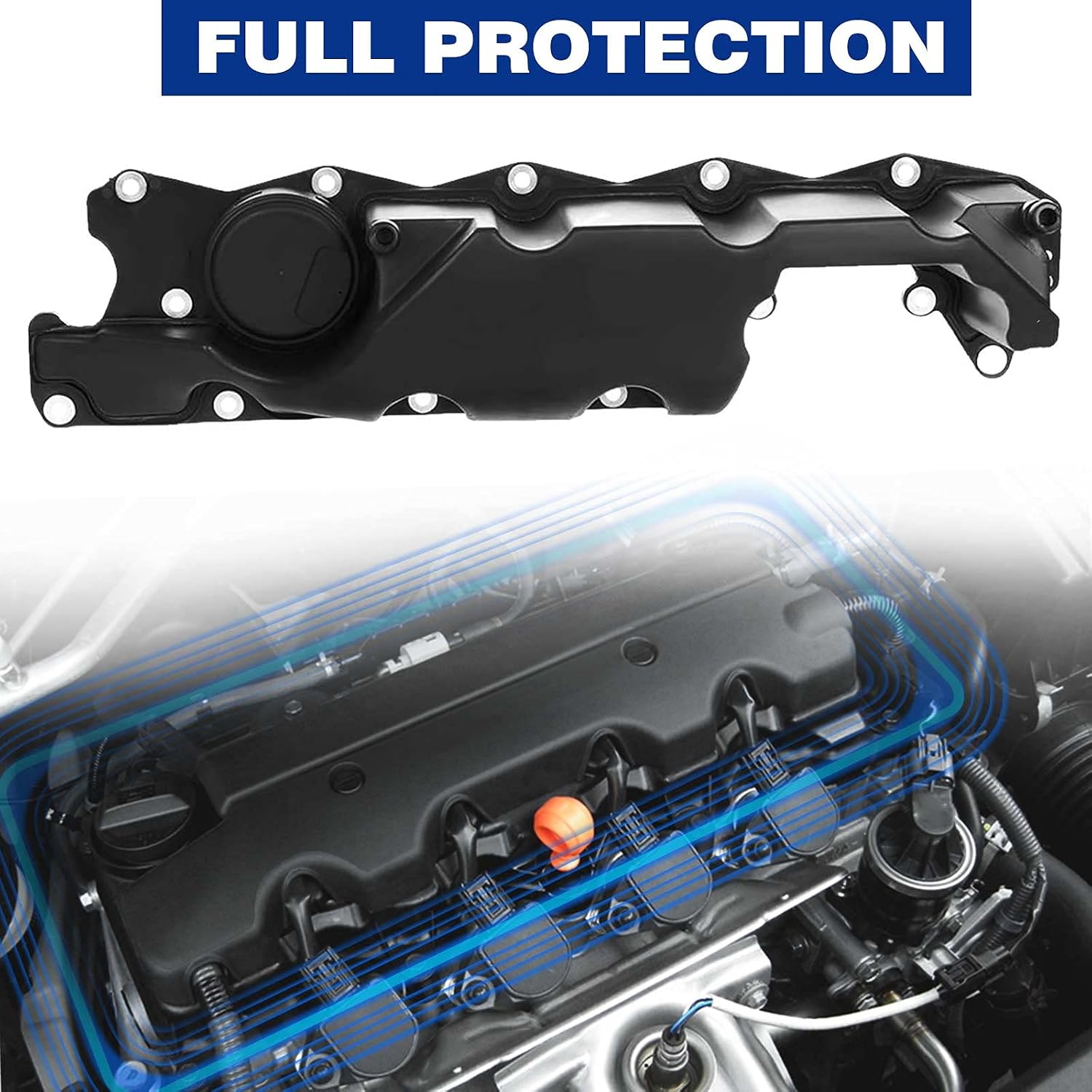 Engine Valve Cover and Gasket Set with Cap Replacement for Volvo XC60 XC70 XC90 S80 V70 Land Rover LR2 L6 3.2L