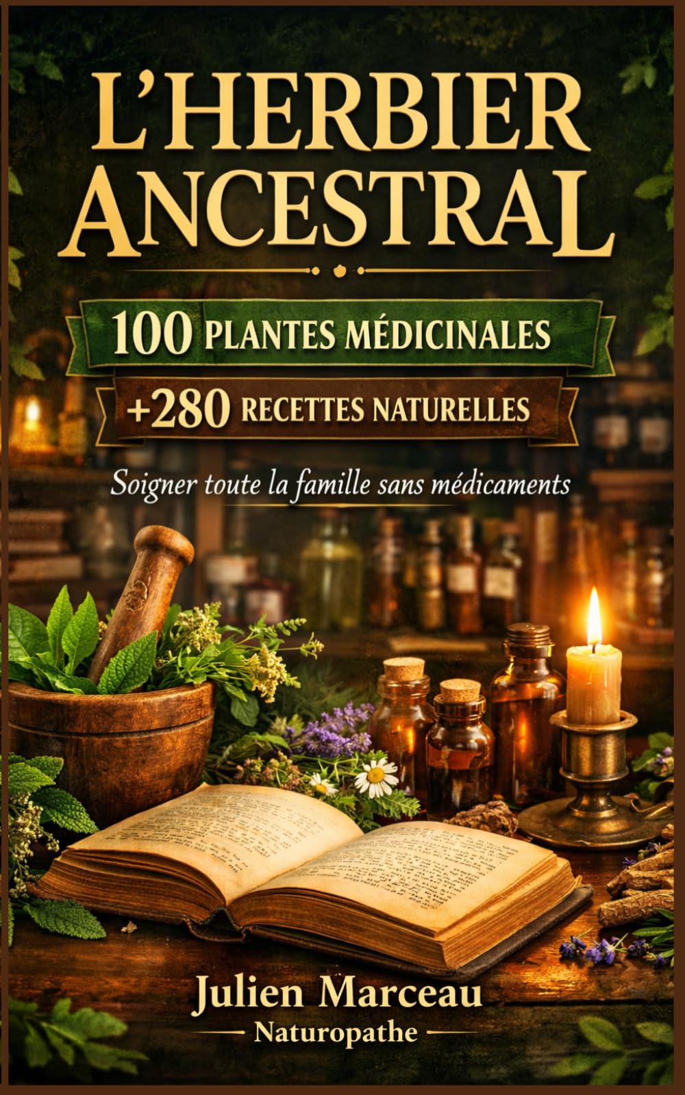 L'Herbier Ancestral: 100 Plantes Médicinales et Plus de 280 Recettes Naturelles pour Soigner Toute la Famille Sans Médicaments
