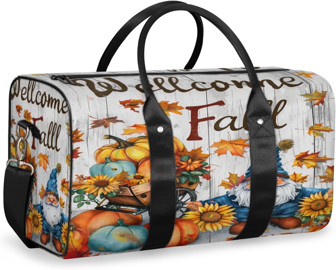Garden Gnomes Travel Duffel Bag for Women Men Large Capacity Overnight Weekender Bags for Lightweight Waterproof Sport Gym Bag for Workout Yoga Swim