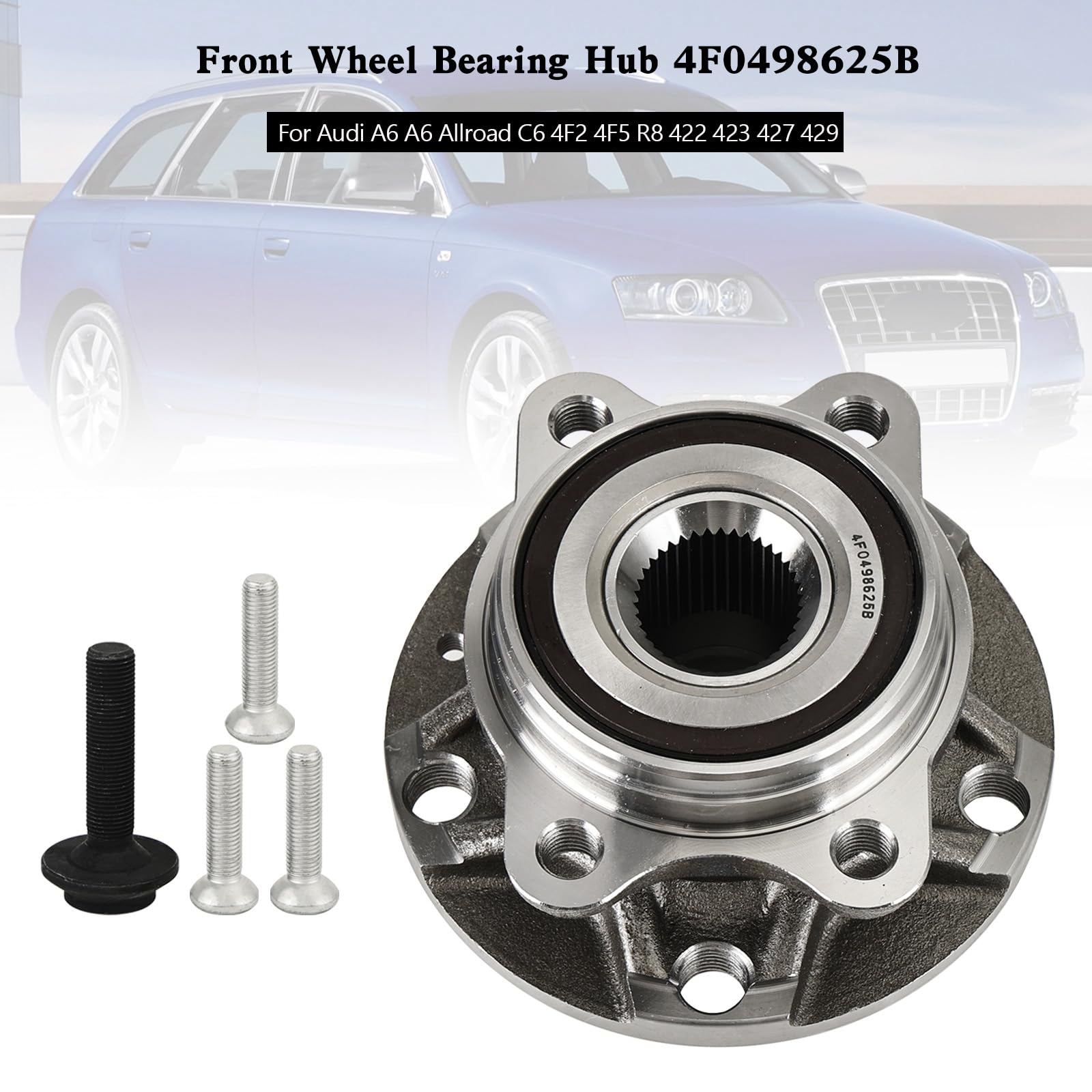 Moyeu de Roulement de Roue Avant 4F0498625B Fit pour Audi A6 A6 Allroad C6 4F2 4F5 R8 422 423 427