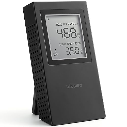 INKBIRD Detector de radón doméstico, medidor de radón portátil, monitoreo a corto y largo plazo, versión de EE. UU.-PciL batería incluida (INK-RD1-B)