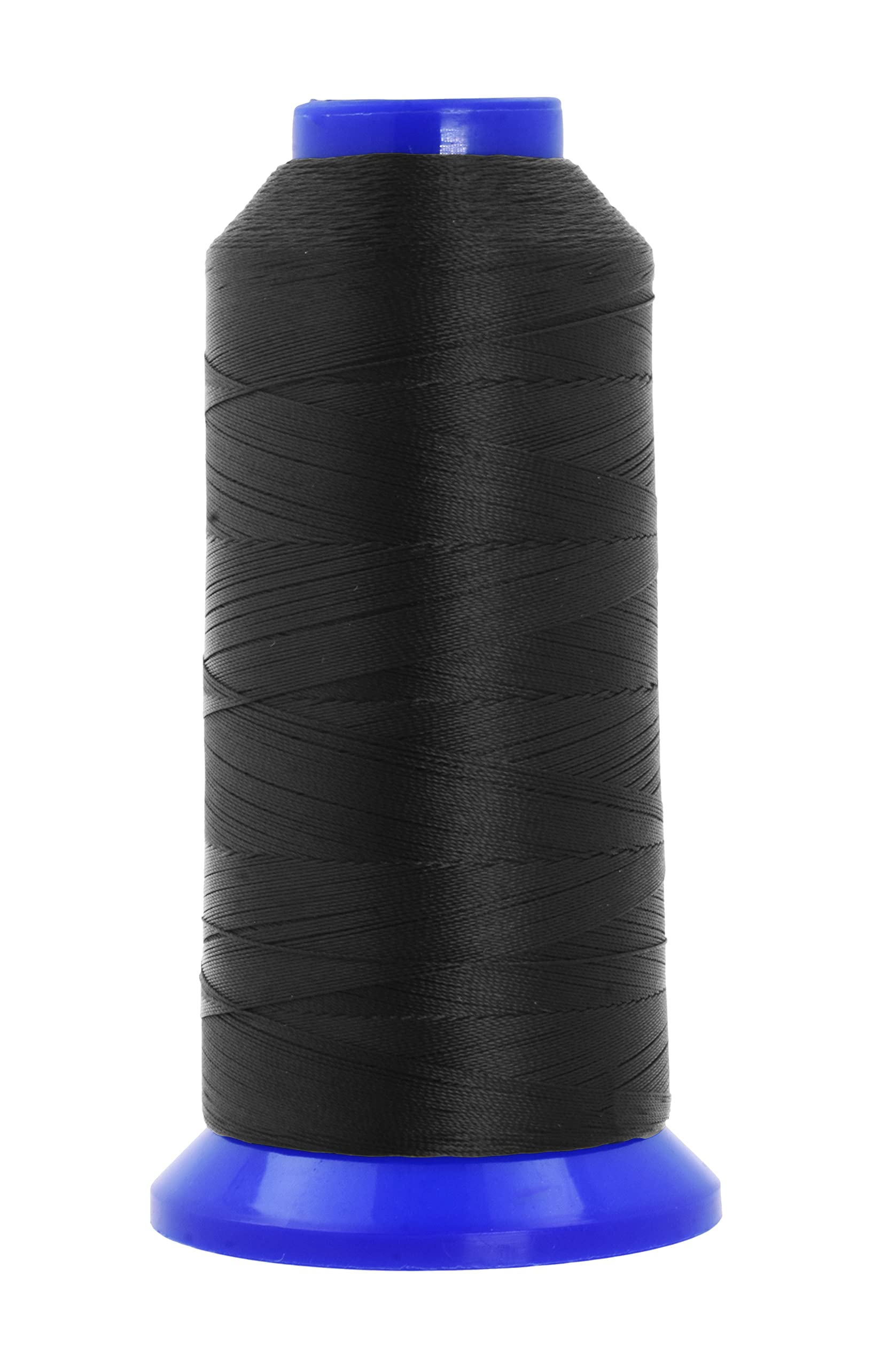 Mandala Crafts Black Heavy Duty Thread - 1500 Yds Tex 70 Bonded Polyester Threads for Sewing Drapery, Jeans, Leather, Hair, Outdoor Marine Upholstery