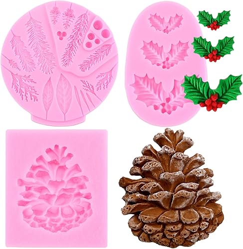 Miniatura 10 de Moldes de silicona de Navidad, moldes de copo de nieve, muñeco de nieve, árbol de Navidad, reno, Papá Noel, hojas de acebo, campanas, molde de