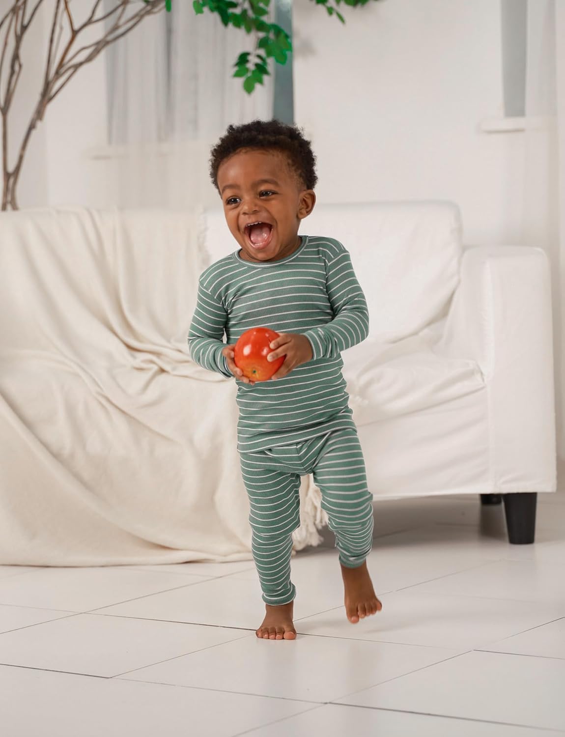 AVAUMA Stripe Pattern Baby Boys Girls Pajama Set Kids Toddler Snug fit Ribbed Sleepwear pjs for Daily Life Style - Image 2