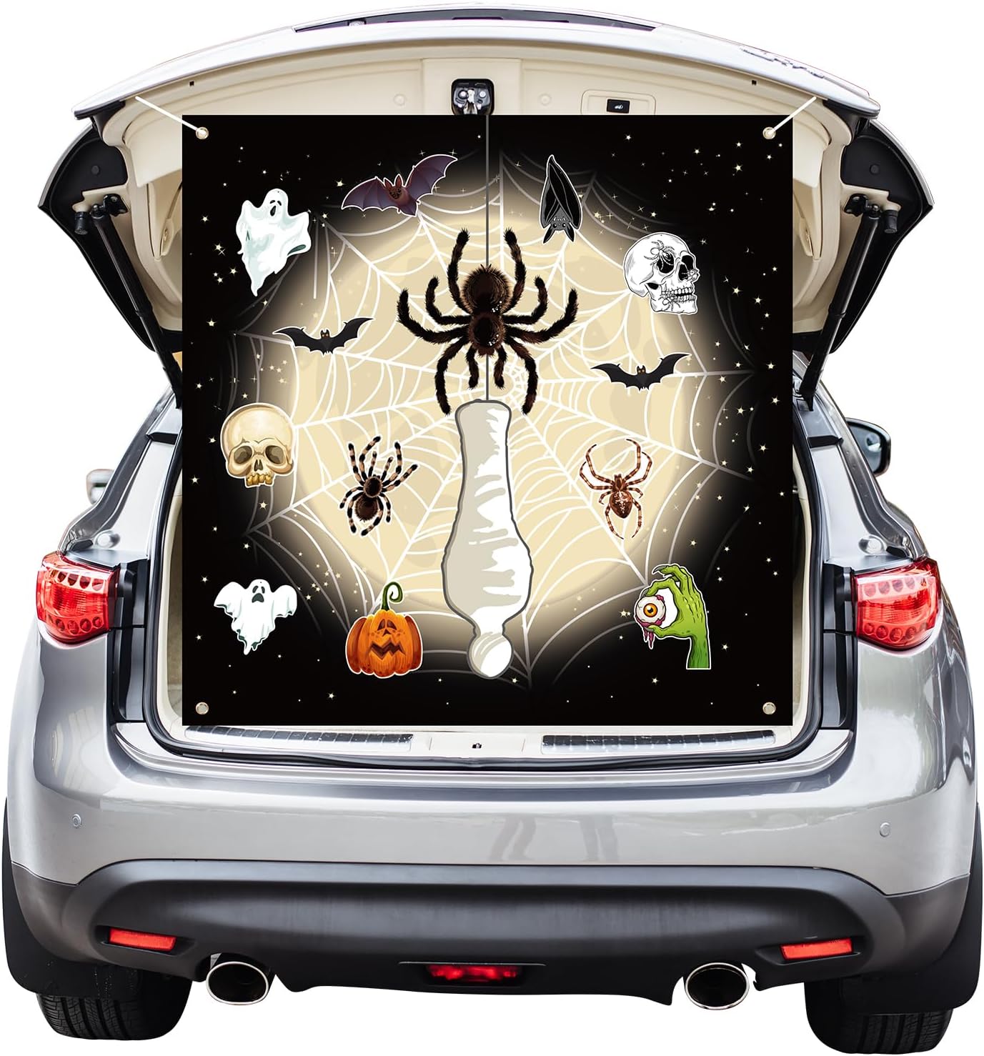 ZEELONA Halloween Car Decorations Spider Backdrop for SUV