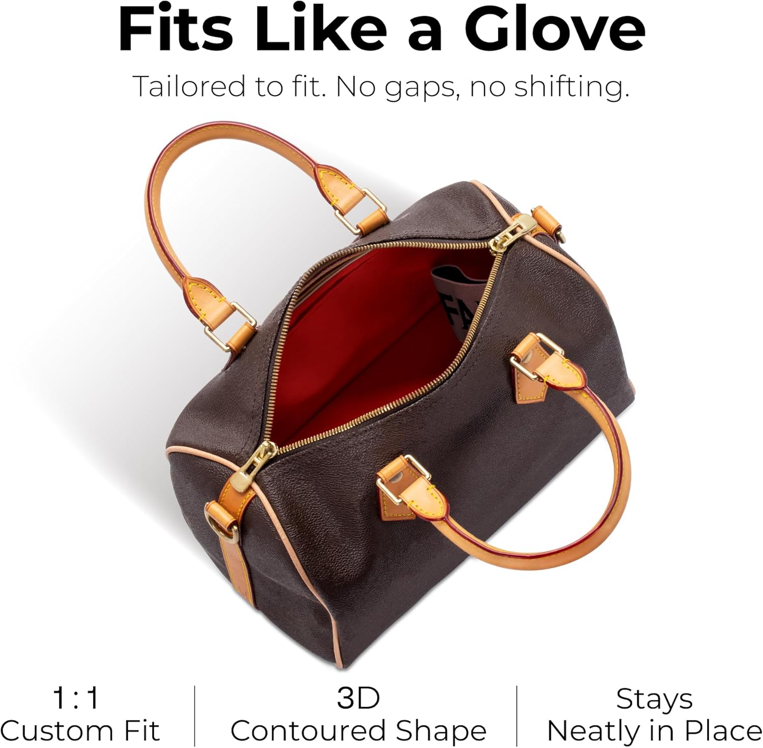 Handbag Organizer Insert for LV Speedy 25, Custom Fit Inside Premium Rogue Coeur Lightweight WaterResistant Purse Insert with Cup Holder Accessories - Image 3