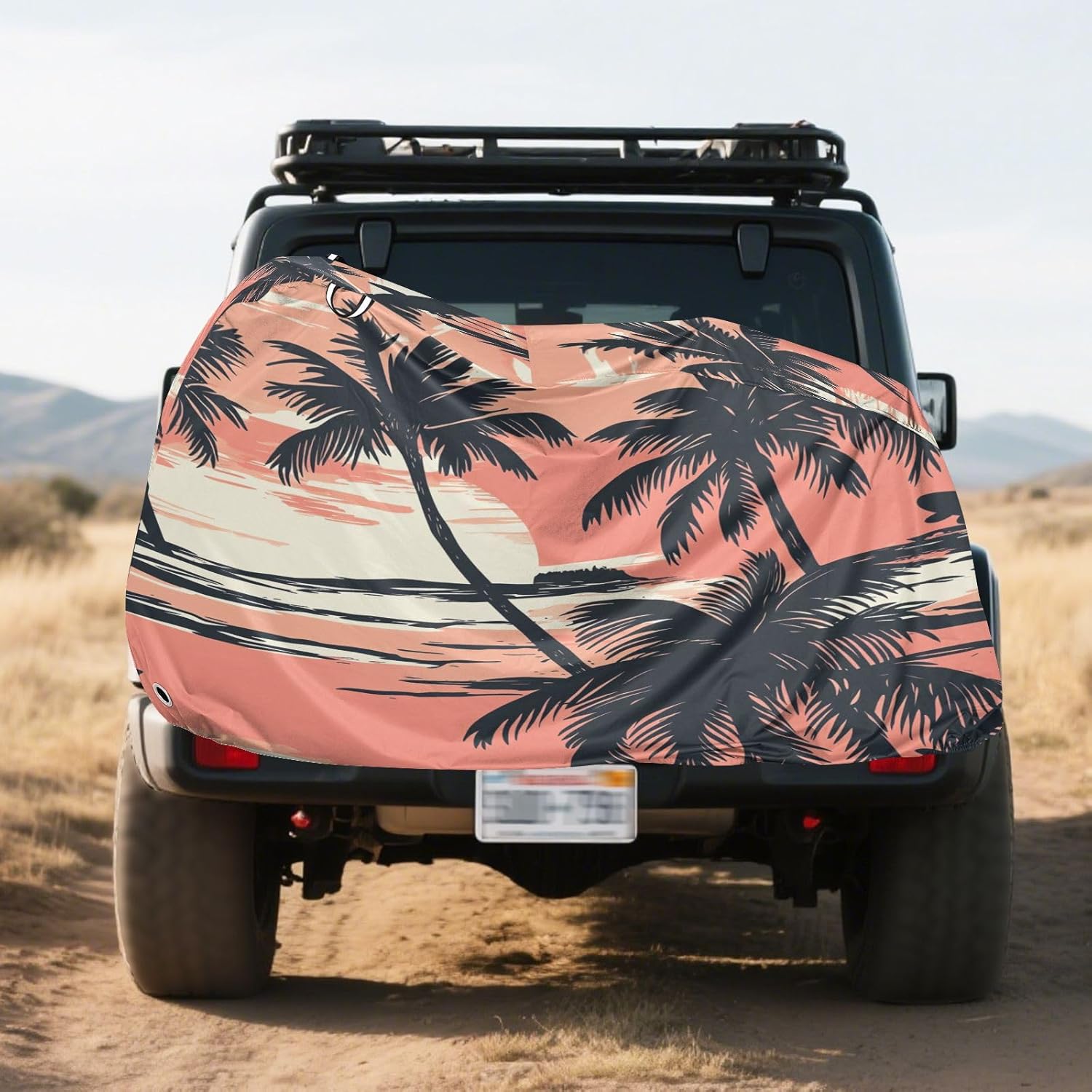 ALAZA Palm Sunset Bike Cover Waterproof Outdoor Ebike Bicycle Covers Tarp Protection for 1/2 Bikes, Sun UV Dust Wind Proof