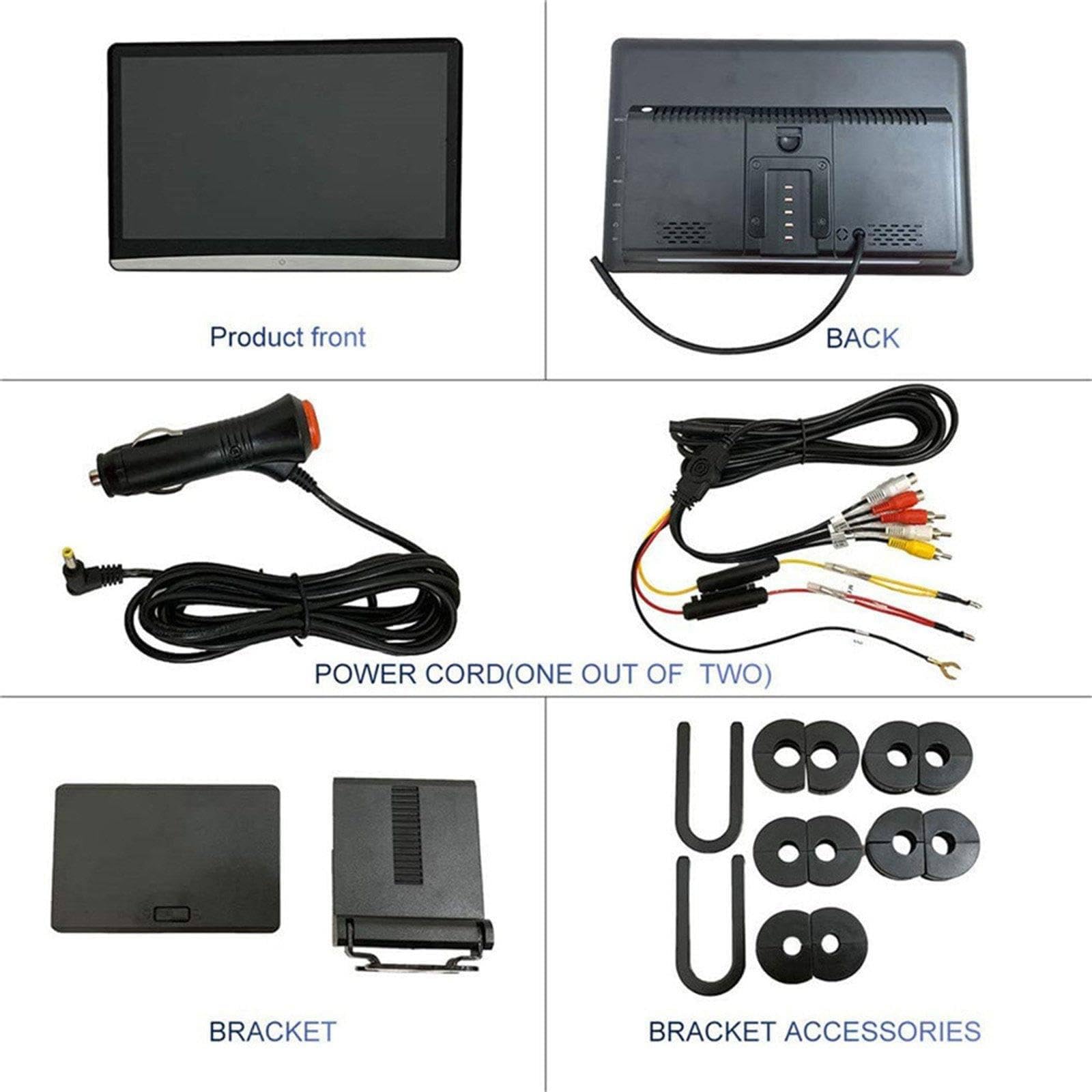 Videoplayer FüR Die KopfstüTze Im Auto, 13,3-Zoll IPS HD Display, 2GB + 32GB, UnterstüTzt Wi-fi/HDMI/USB/FM, UnterstüTzt Kabellose Handyspiegelung, Mit 7 Arten Von AtmosphäRenlichtern