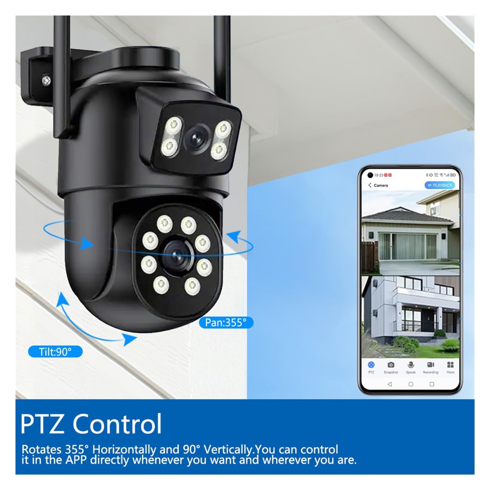 CCTV WiFi à Double Objectif 4K 8MP à Double écran