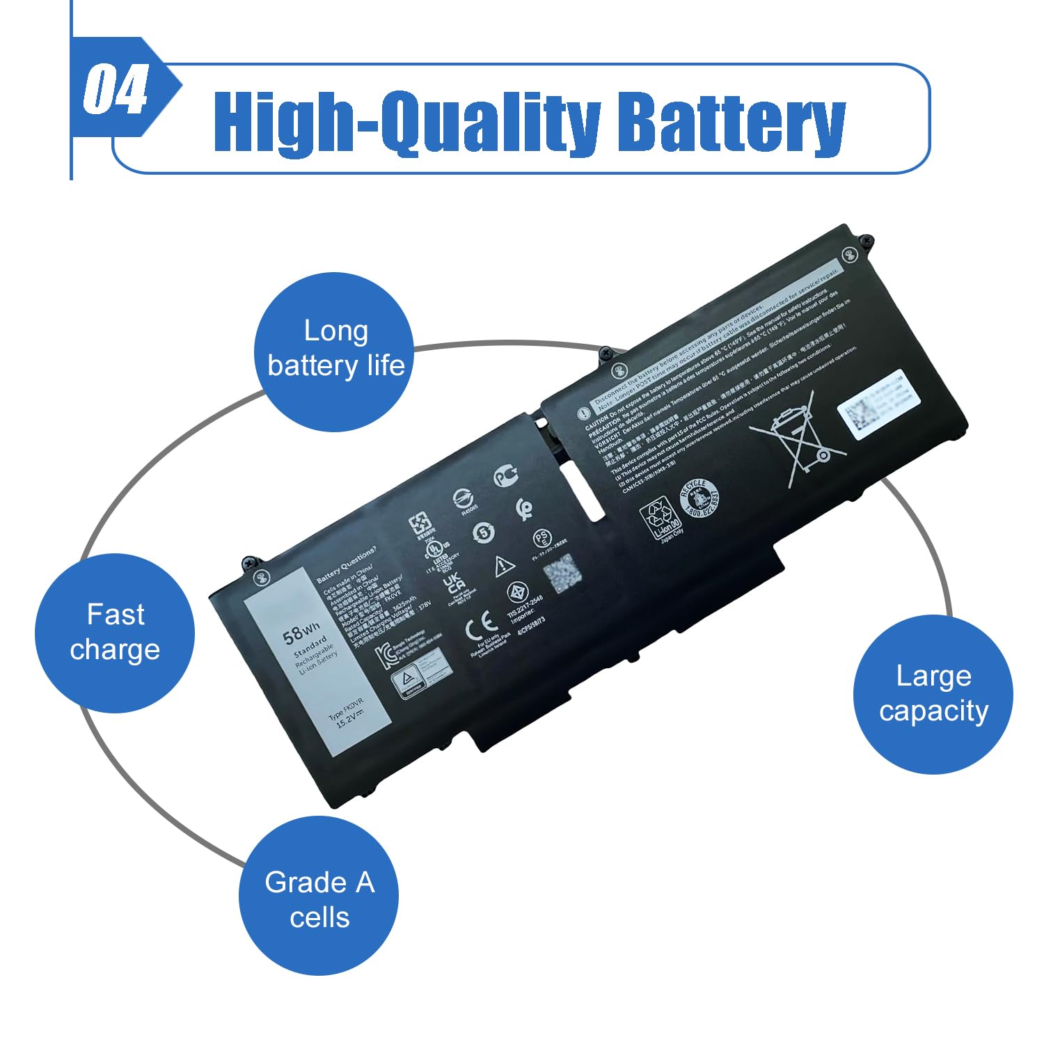 Amazon.com: Dentsing 58Wh FK0VR Battery Compatible with Dell