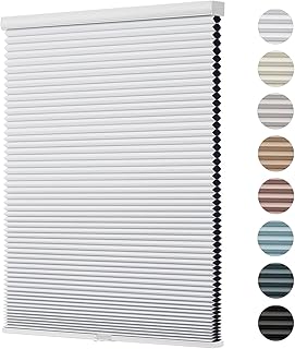 Changshade Custom Blinds Cellular Shades Blackout Cordless for Indoor Windows, Honeycomb Blind Room Darkening Black Out Shade for Bedroom, Bathroom, Nursey, Heat Sun Light Blocking Easy Install,White
