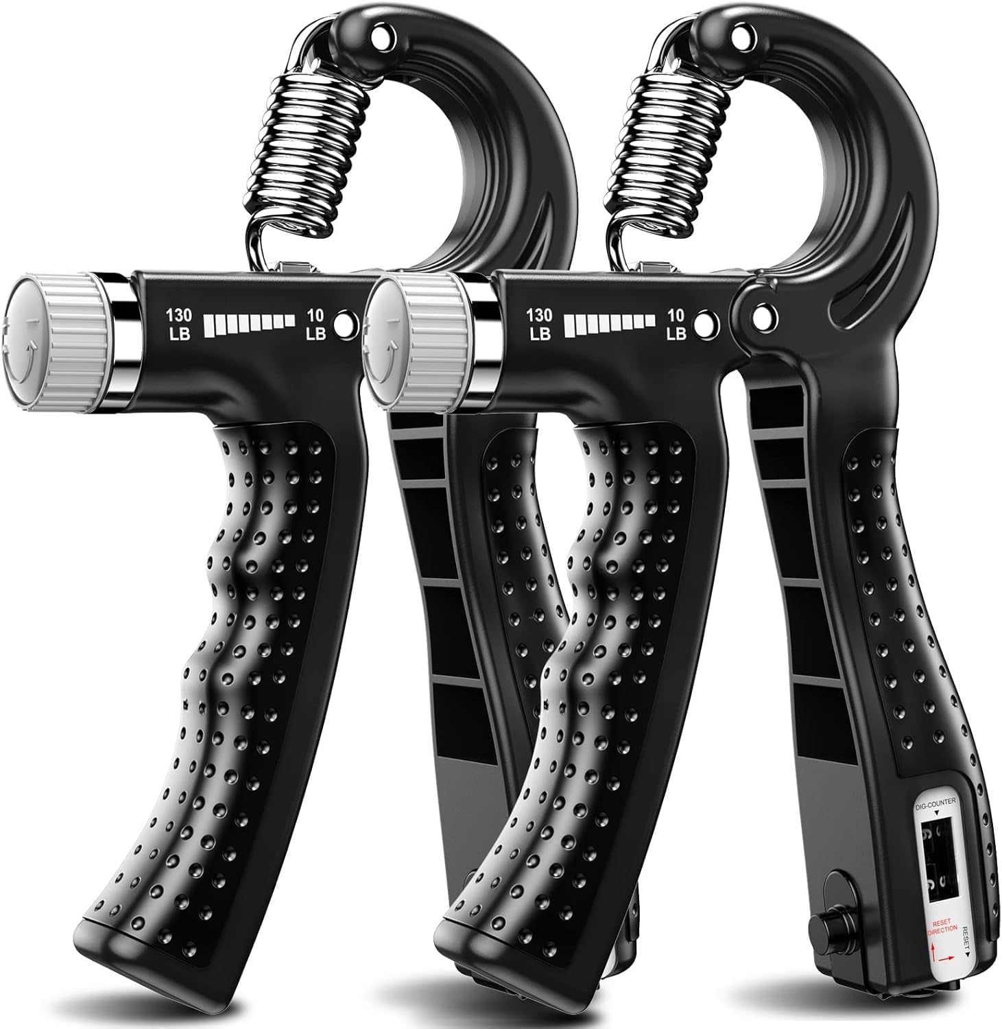 Hand Grip Strengthener 2 Pack, Adjustable Resistance 10-130 lbs, Forearm Exerciser for Muscle Building & Injury Recovery, Grip Strength Trainer for Athletes 2026