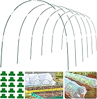 WYRJXYB 36pcs Rust-Free Fiberglass Garden Hoops - 8FT Grow Tunnel Kit for Raised Beds, Row Covers, Plant Protection