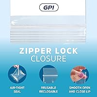 Vista 4 de GPI - 9 x 12 pulgadas - Estuche a granel de 1000, 4 mil de grosor, resistente, bolsas de plástico transparente con cierre con cremallera, con bloque