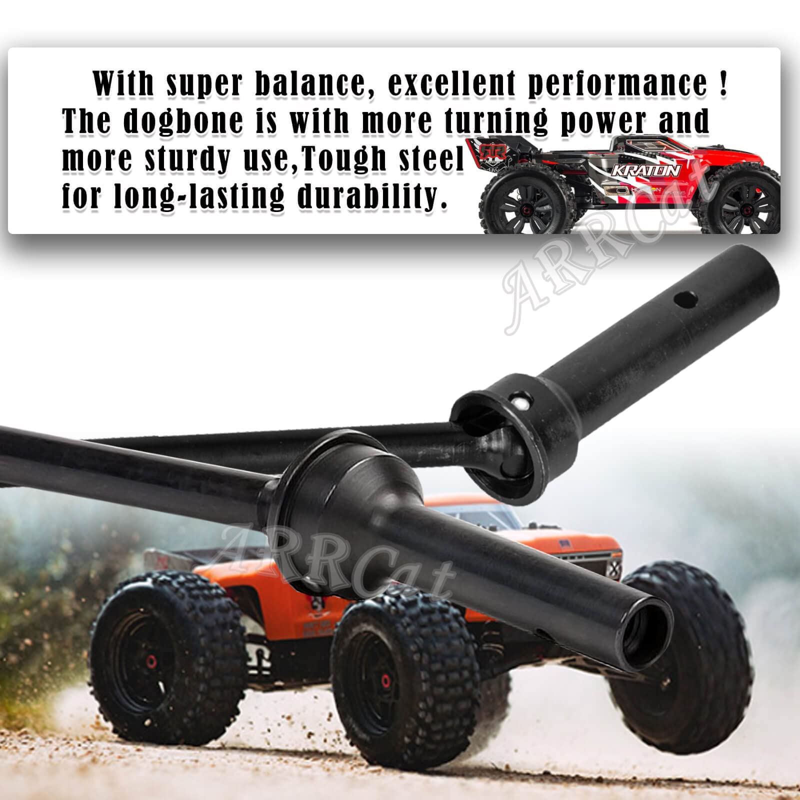 RC Drive Shaft CVD Axles For Arrma 1/8 Kraton, Outcast, Notorious 6S - Steel Upgrades (4PCS)