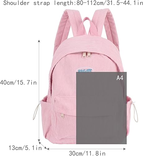 Vista 75 de Lobagve Mochila de pana grande para universidad, mochila casual para computadora portátil, mochila de viaje para mujeres y hombres, verde 7490