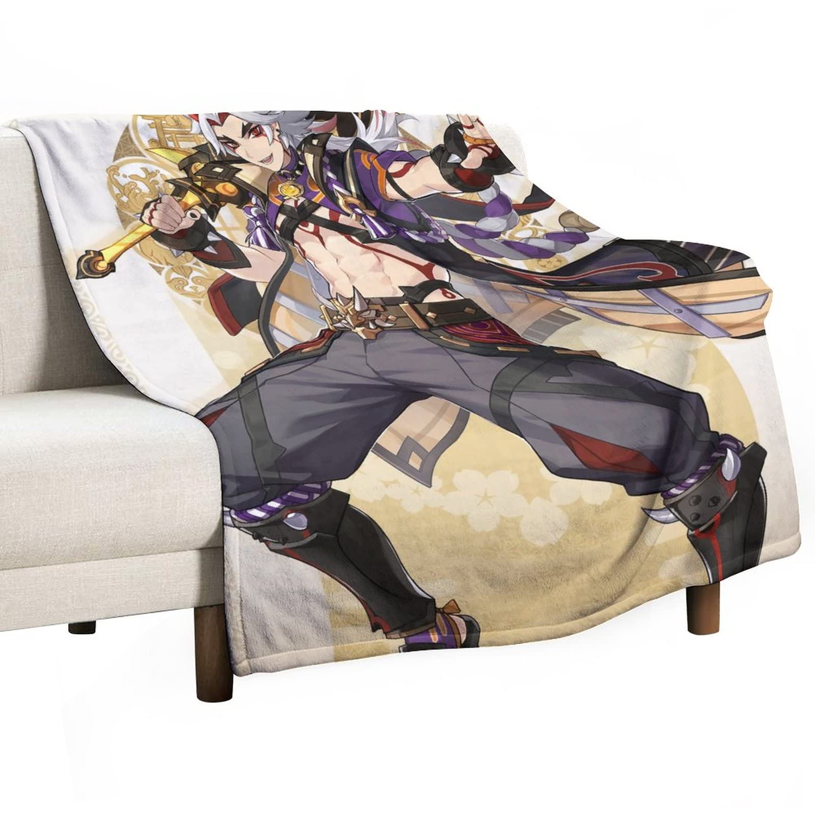 JOKBEN Genshin Impact Blanket Arataki Itto Blanket Inazuma Game Anime Blanket L(200cm×150cm) Super Soft Flannel Throw Blanket for Kids & Adults