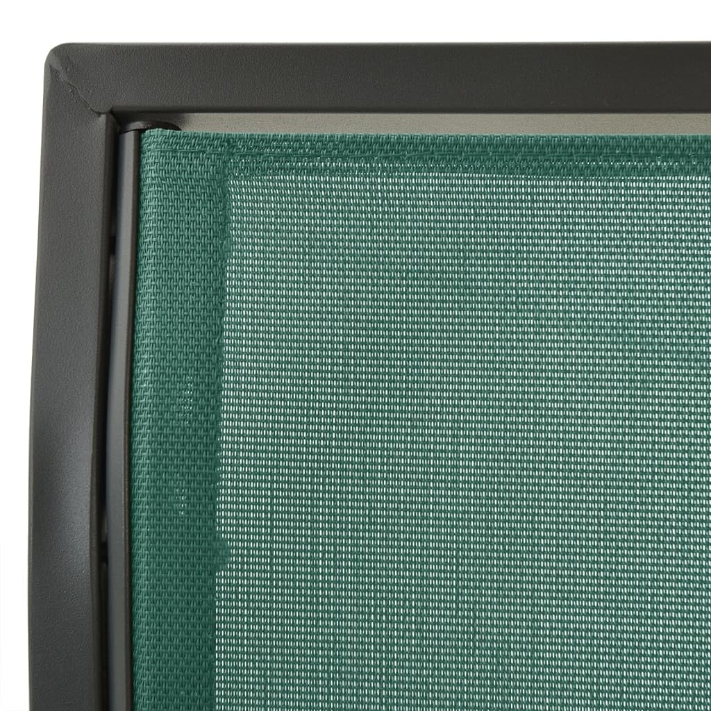 vidaXL Dondolo da giardino, 170 cm, 3 posti, telaio in textilene/acciaio, per esterni, patio, baldacchino, confortevole, colore verde