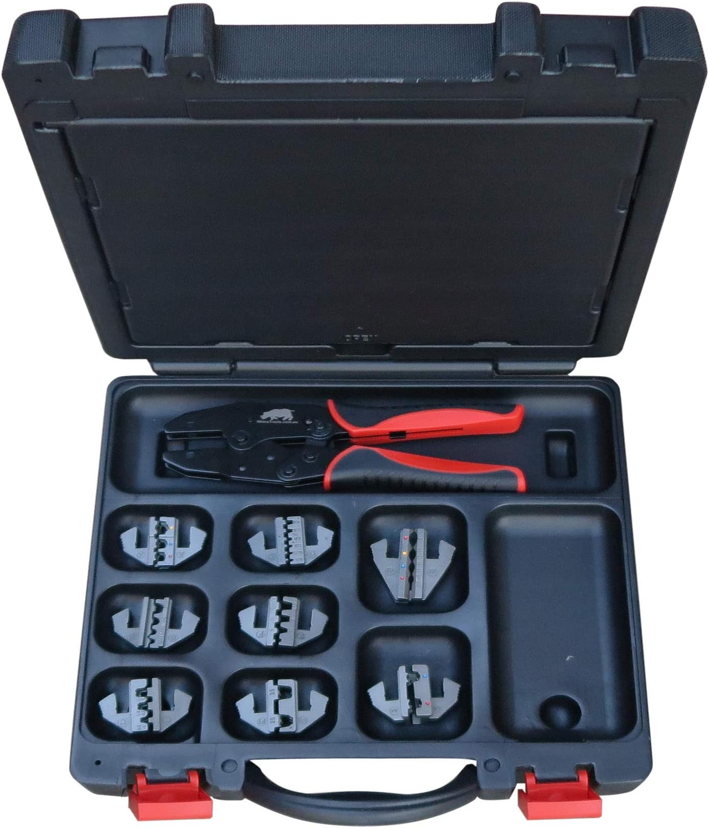 12 Die Electricians Cable Crimping Kit - Rhino Tools Quick Change Crimper