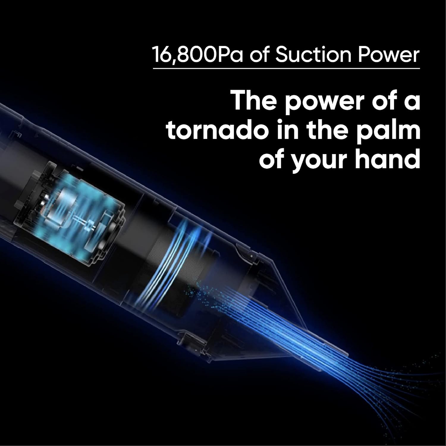 WYZE Handheld Vacuum, Strong Suction 16,800Pa Cleaning Power from Home to Car,100,000RPM Motor & Black Vac Cleaners with Washable HEPA Filter, 30 Mins Working Time Per Charge with Multiple Attachments : Automotive