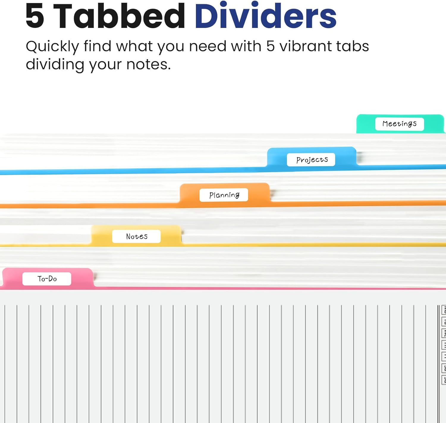 Hardcover Spiral Journal Notebooks for Work With Removable Dividers & Tabs, 8.5"x11" 5 Subject Notebook for Note Taking & Organizer, A4 College Ruled Lined Journal for Women & Writing, Celestial Garden, 280 Pages - Image 3