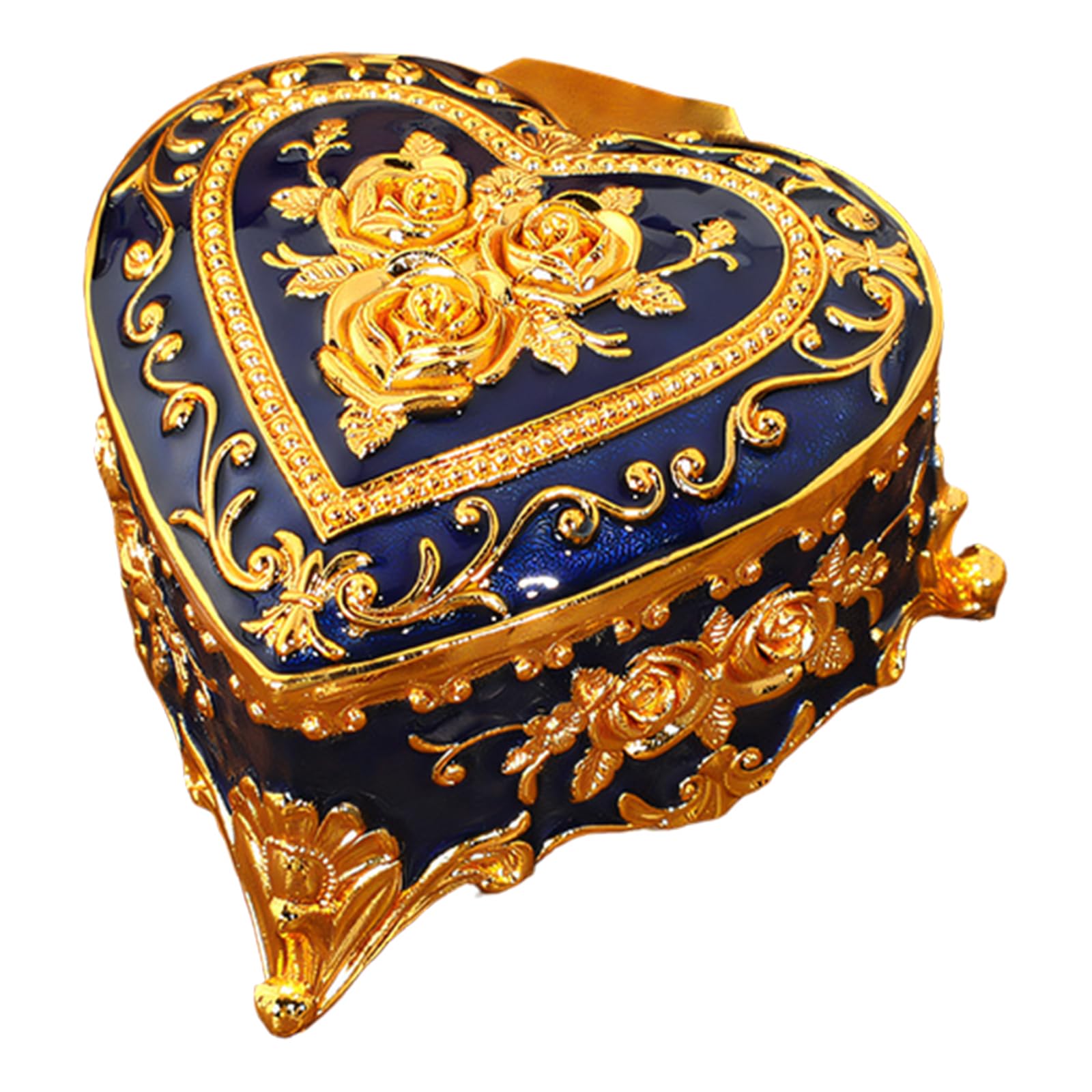 SXRQ Charm Rose Decorated Jewelry Chest in Heart Shape Ideal for Storing Jewelry Items Elegant Storage
