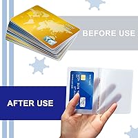 Vista 5 de Chivao Cartera de plástico transparente para 6 páginas, protector de tarjeta de crédito transparente, fundas de plástico para tarjetas de crédito