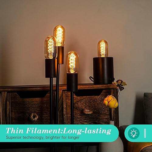 Miniatura 3 de AMDTU Bombillas E26 Edison equivalentes a 60 vatios, bombillas LED de 600 lúmenes de 7 W, ultra filamento espiral E26, bombillas LED Edison