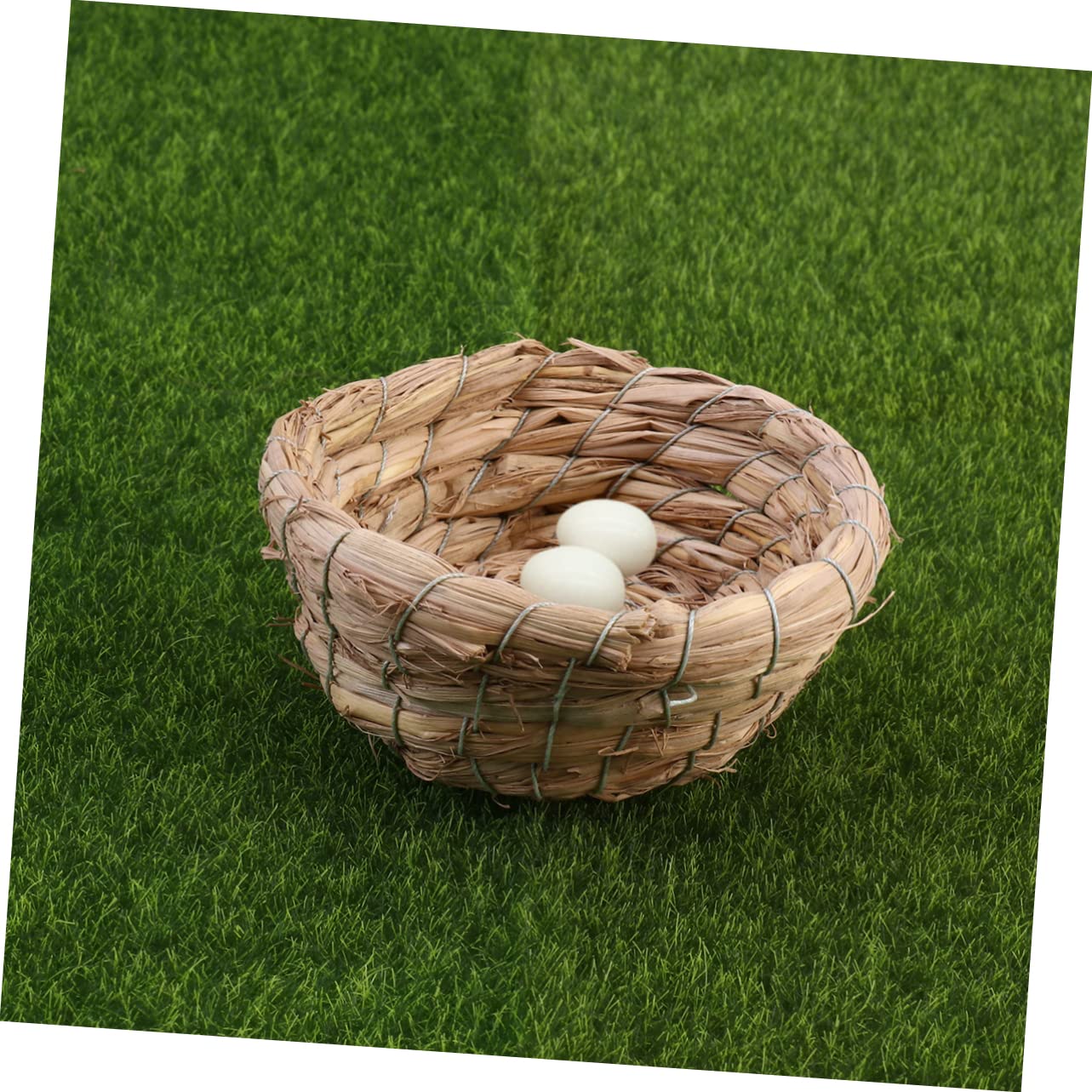 VICASKY Handmade Straw Nest for Birds Pets Decorative Artificial Bird Nest for Home Decor Garden Unique Craftsmanship for Shelter Security