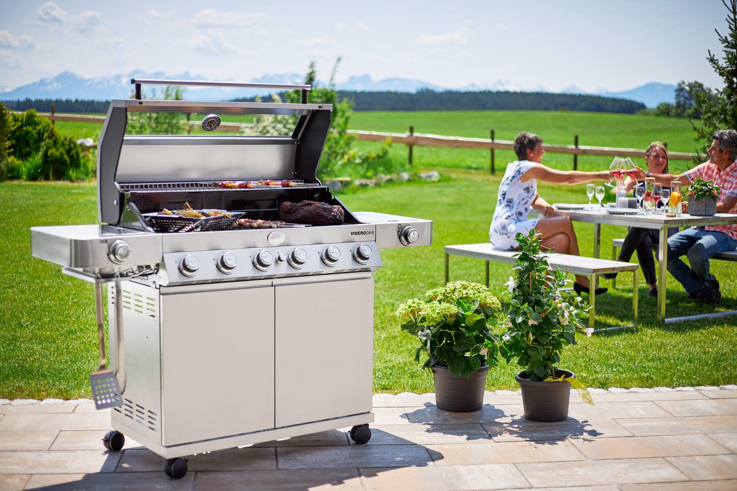 RÖSLE Poêle à grillades en acier inoxydable 18/10 avec perforations pour gril et four