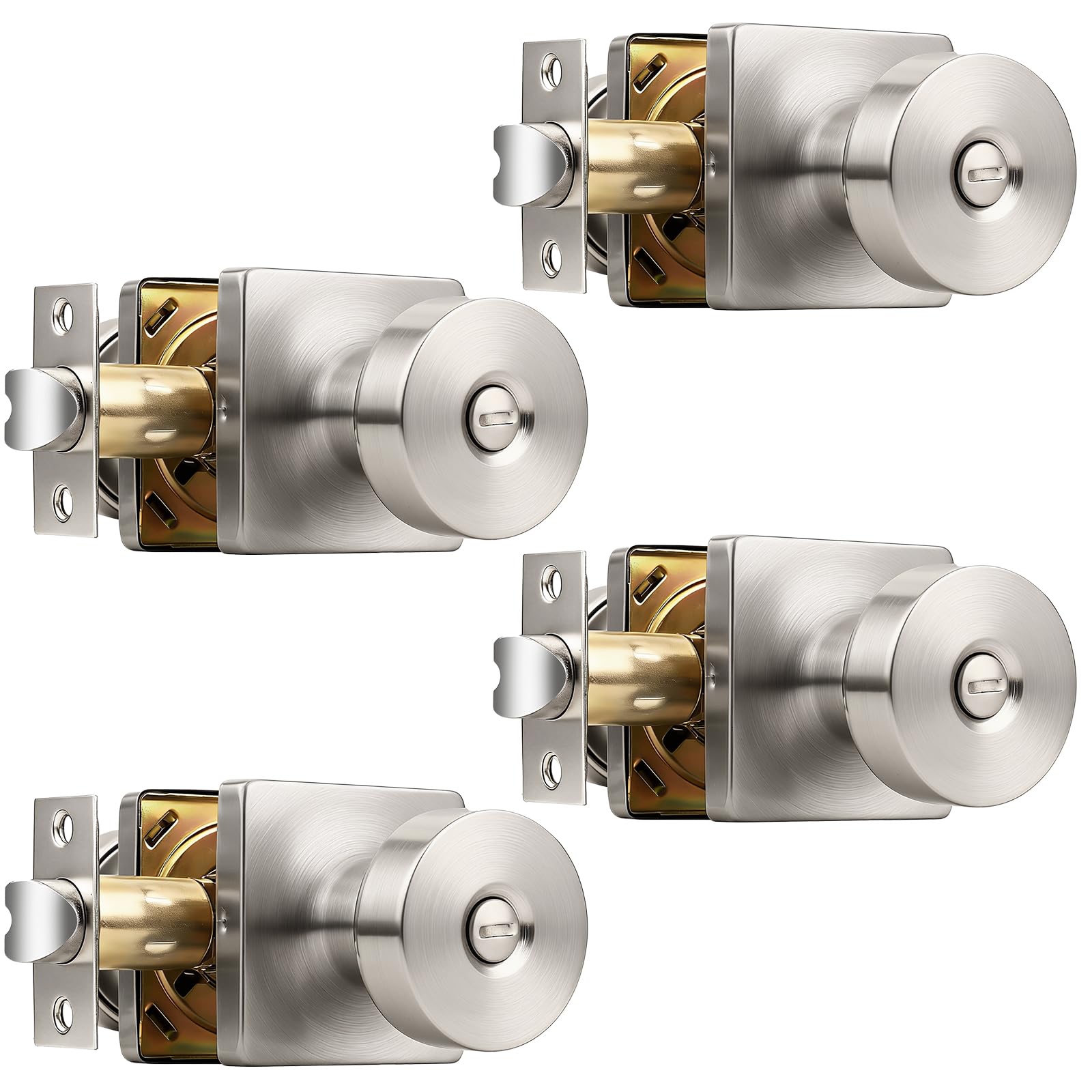 Keyless Door Knobs - Matte Black Privacy Handles -17