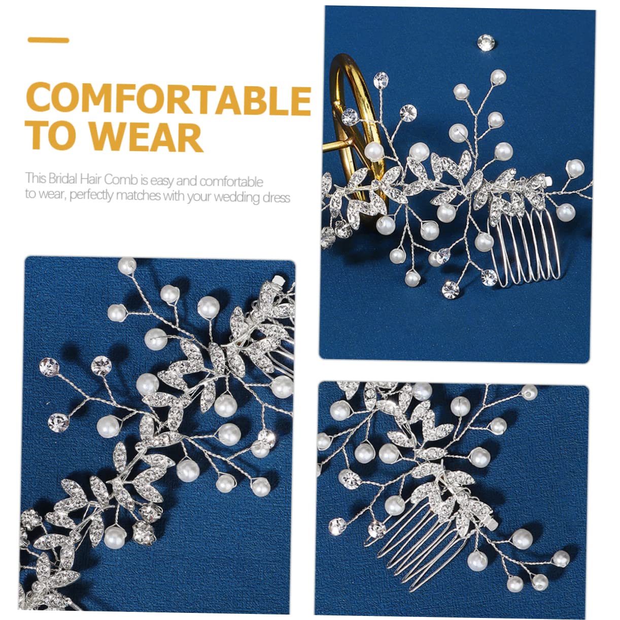 Beavorty 5piezas Peina De Novia Diseño De Perlas y Rhinestones Accesorio De Cabello Elegante Para Bodas y Fiestas Decoración Nupcial Para Novias