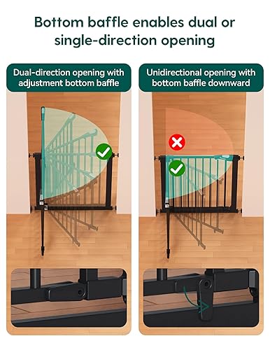 Miniatura 4 de Babelio Puerta magnética para bebés de 29 a 43 pulgadas para escaleras, puertas, casa, cocina, puerta para mascotas de 30 pulgadas de alto con
