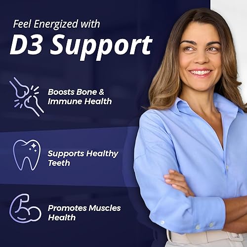 Miniatura 3 de WOW Supplements Vitamina D3 5000 UI cápsulas blandas, 125 mcg  Suplemento de vitamina D3 5000IU para huesos fuertes y apoyo inmunológico  Sin OMG,