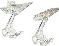 Vista 2 de Hot Wheels Star Wars Starship Star Destroyer vs. Mon Calamari Cruiser Vehicle Paquete de 2