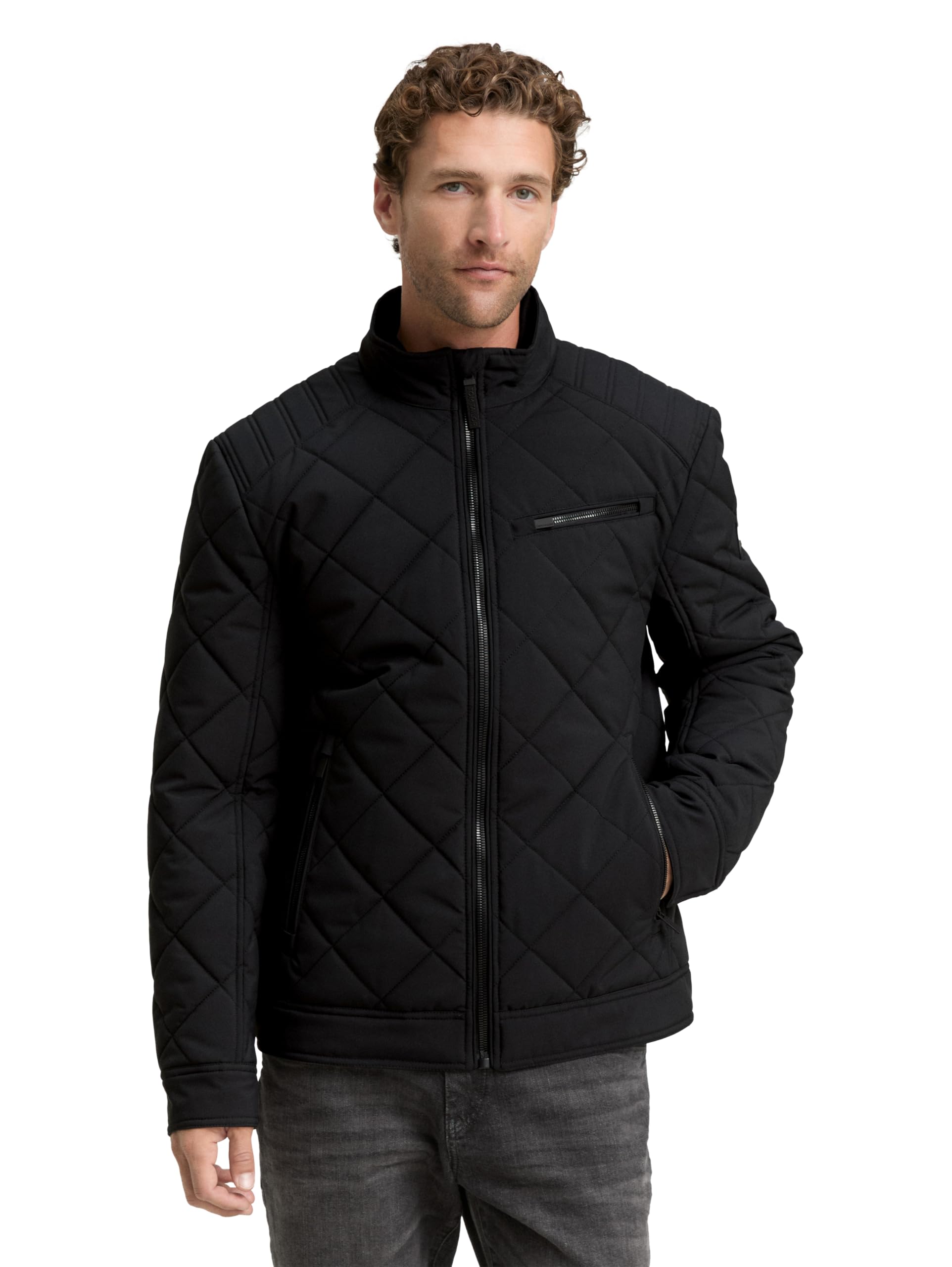 TOM TAILOR Men's 1047252 Jacket, 29999-Black, L, 29999 - Black, L
