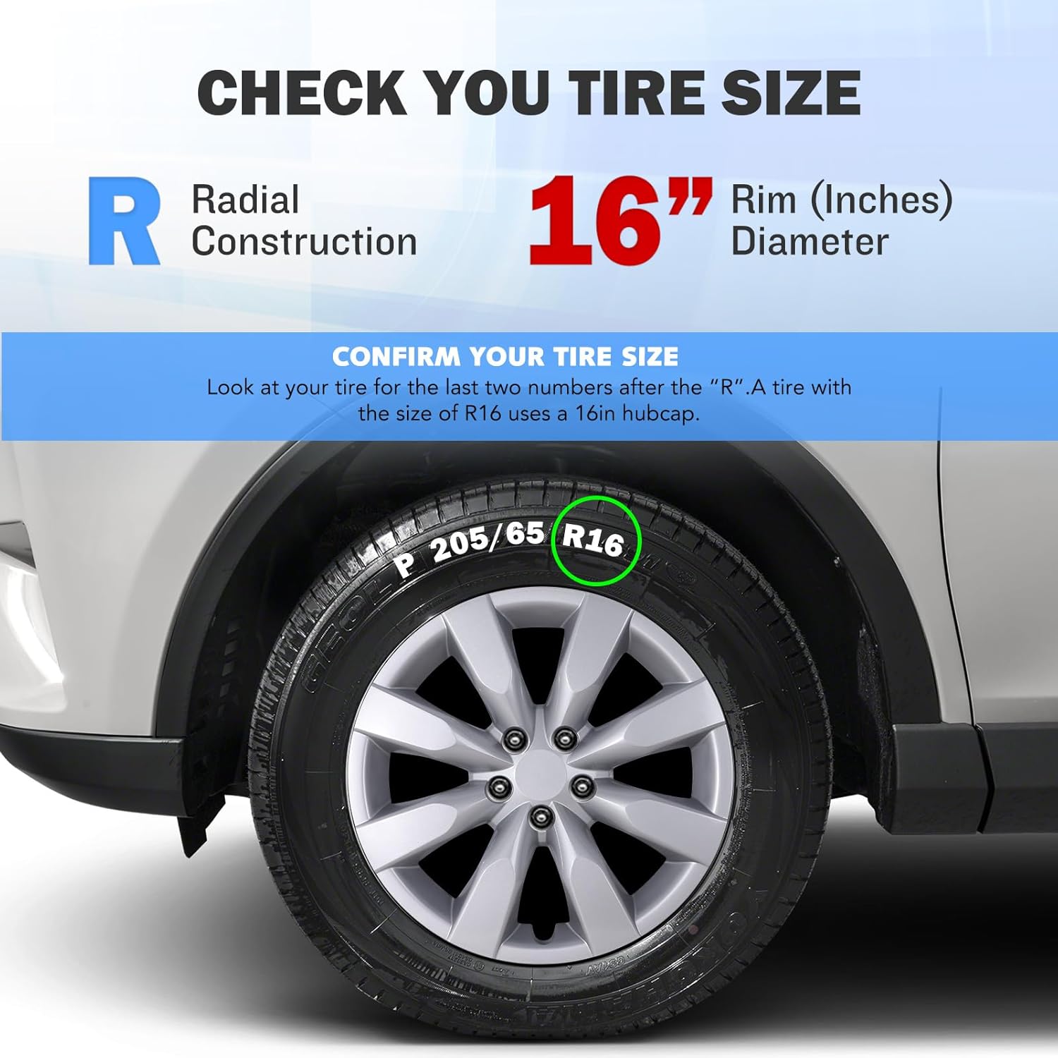 AUTOWIKI 16” Hubcaps Fit for 2009-2019 Toyota Corolla & 2009-2014 Toyota Matrix, Compatible with 16 Inch Steel Wheels, Snap-On Design Wheel Rim Covers - Set of 4, 16-Inch Silver Hub Cap